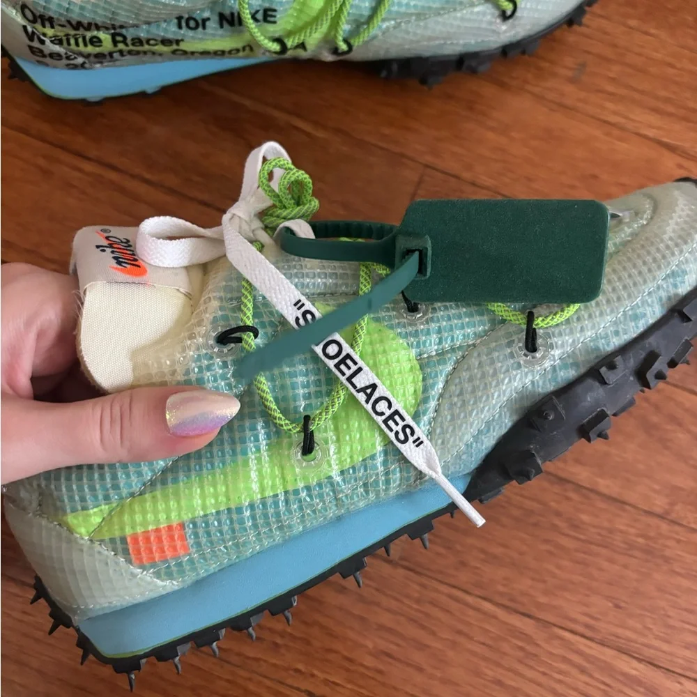 Off-White x Nike Wmns Waffle Racer 'Vivid Sky' 2019 size 10 - Picture 8 of 14